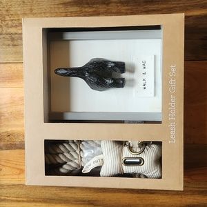 Dog leash and wall hook